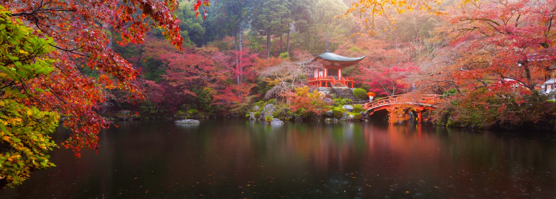 Taman Jepang pada musim gugur