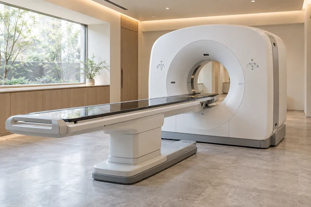 Ilustrasi peralatan pemeriksaan PET-CT.