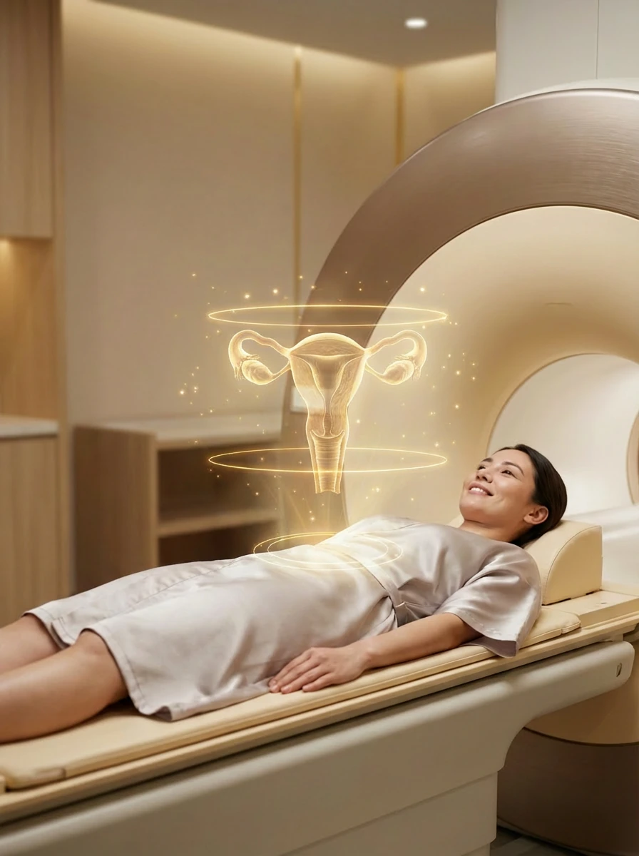 Ilustrasi konsep pemeriksaan MRI ginekologi.